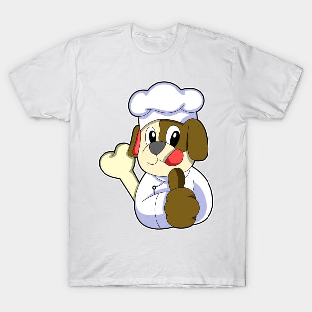 Dog as Chef with Bone T-Shirt by Markus Schnabel